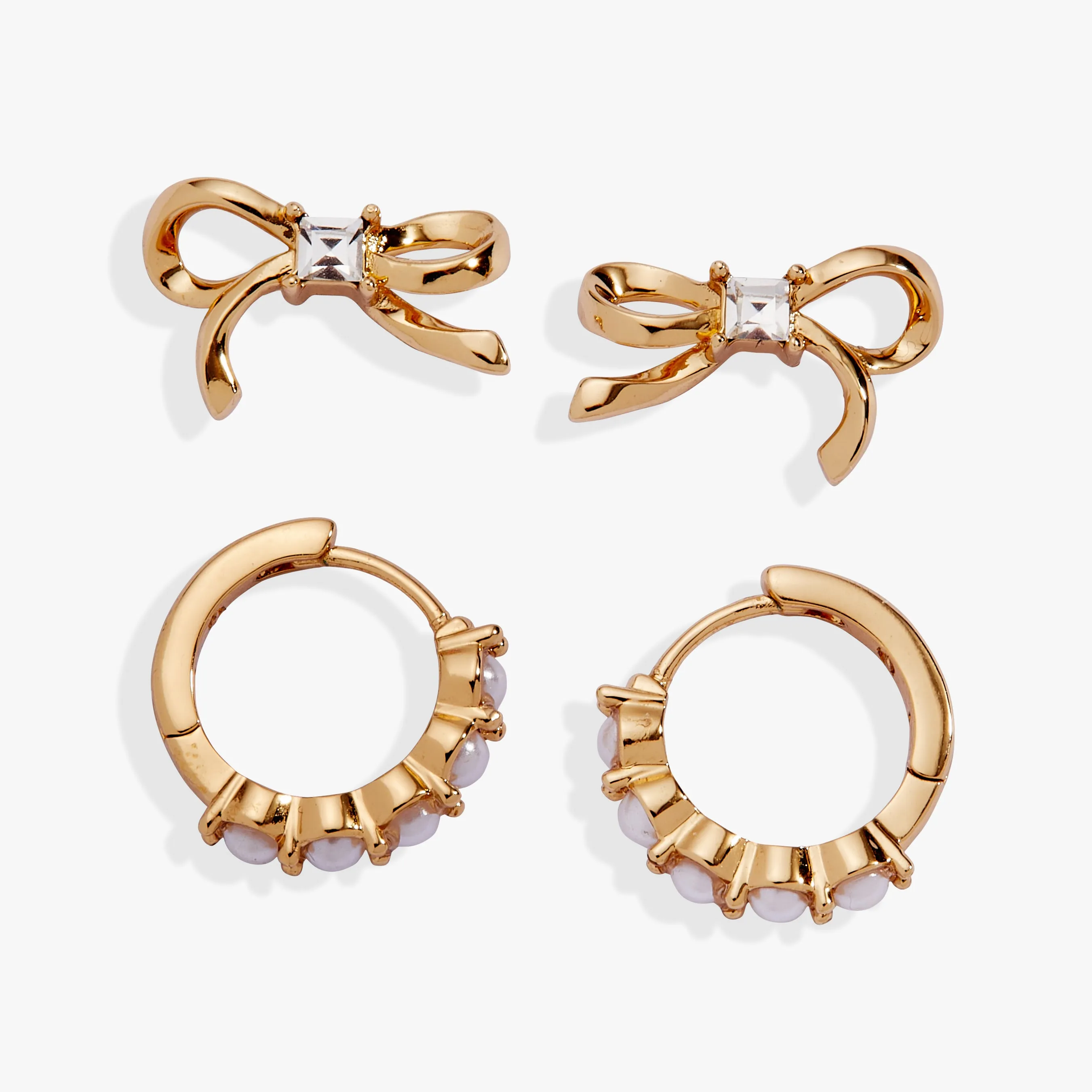 Bow Studs and Pearl Hoop Coquette Earring Set of 2 sold by Alex and Ani product image thumbnail 3