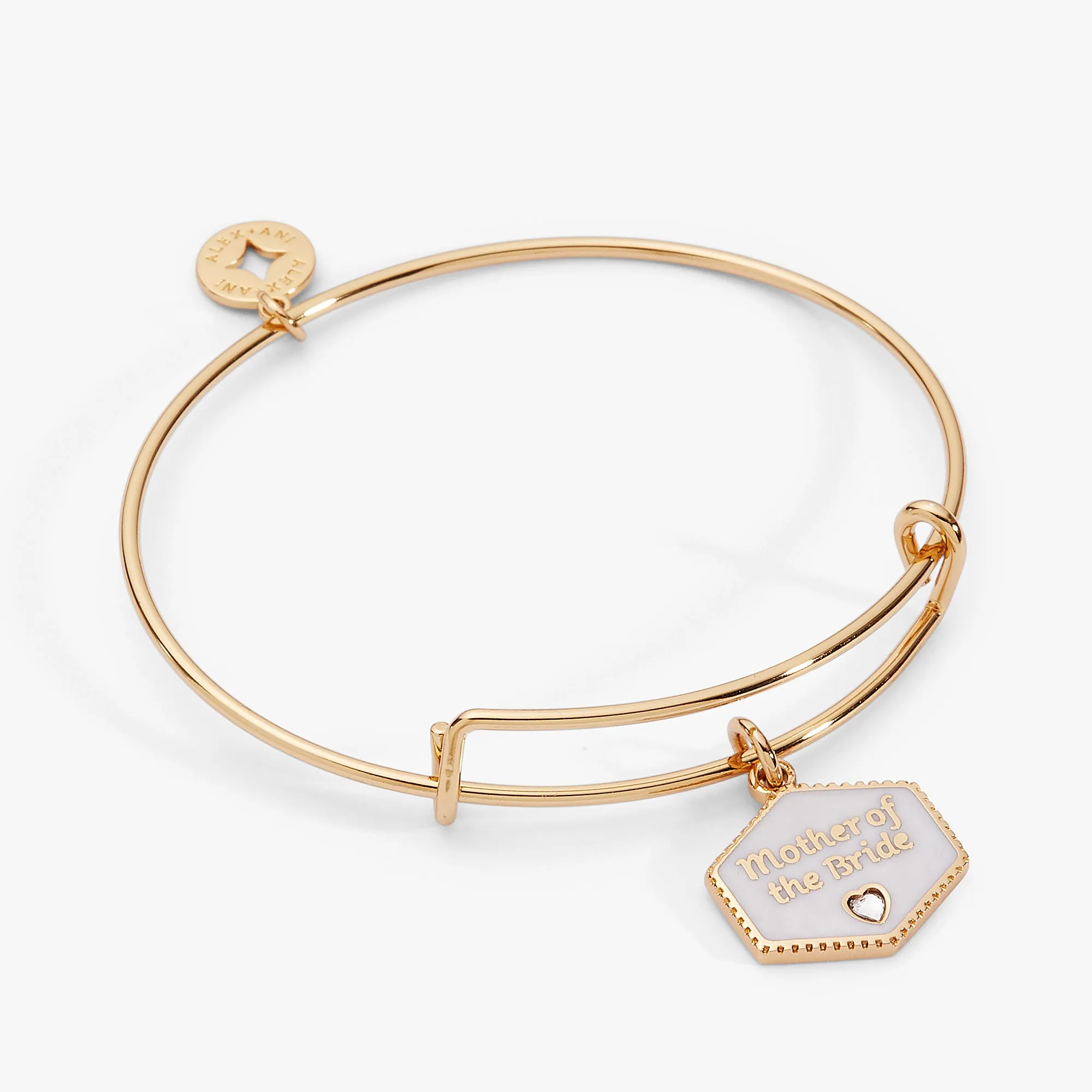 Mother of the Bride Mother of Pearl Charm Bangle sold by Alex and Ani