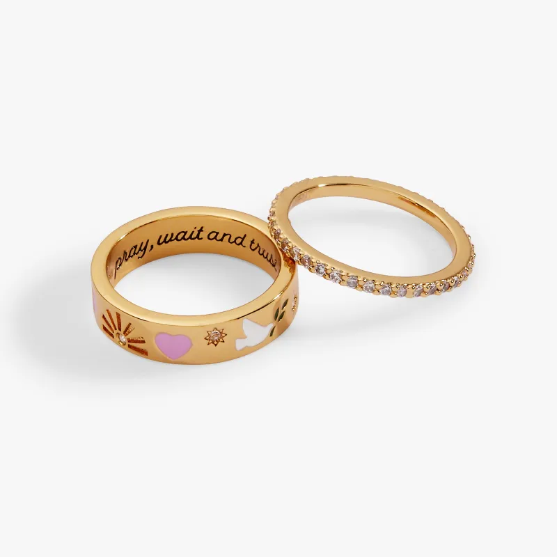 'Pray, Wait and Trust' Ring Set of 2 sold by Alex and Ani