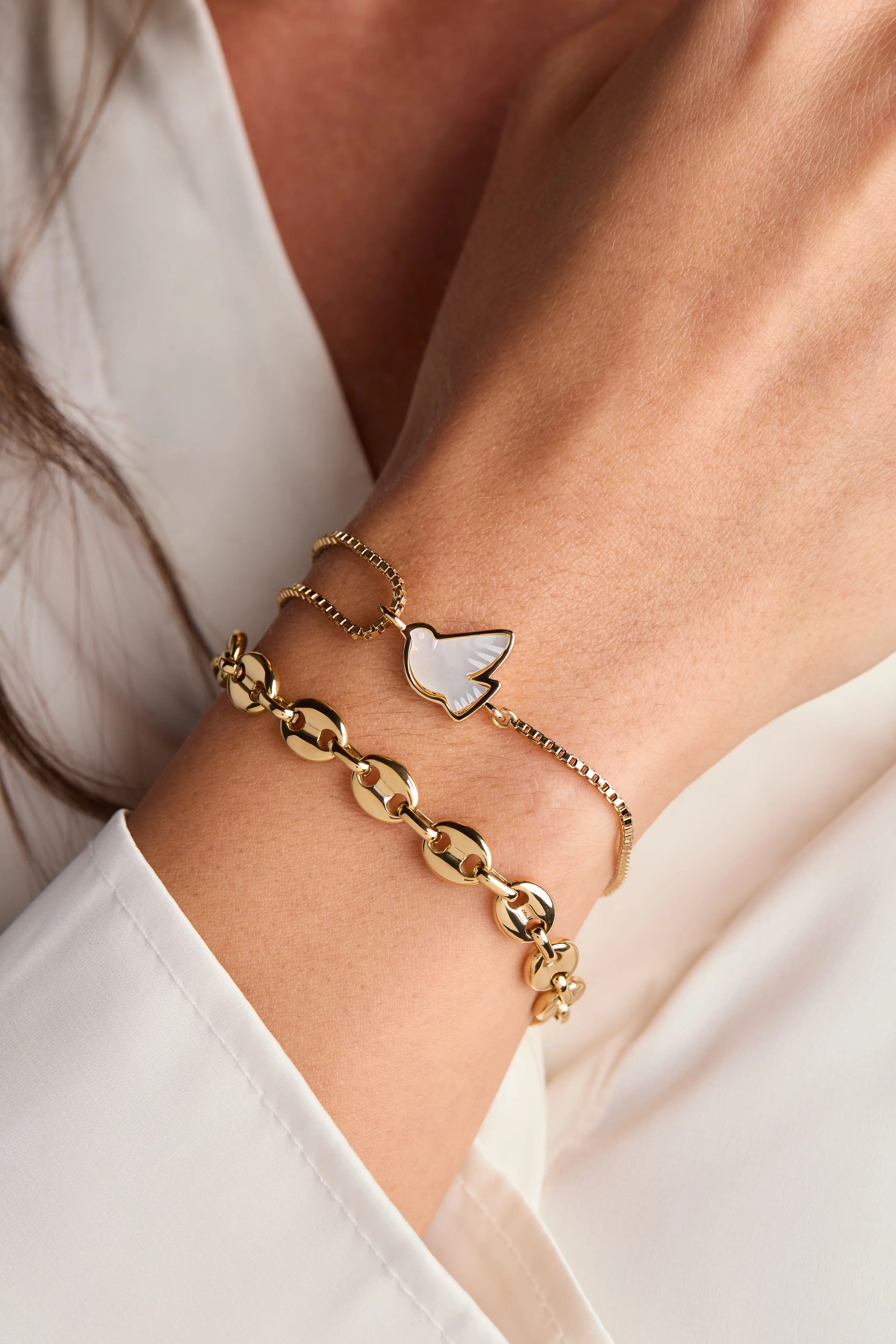 Dove 'Peace' Mother of Pearl Pull Chain Bracelet sold by Alex and Ani product image thumbnail 2