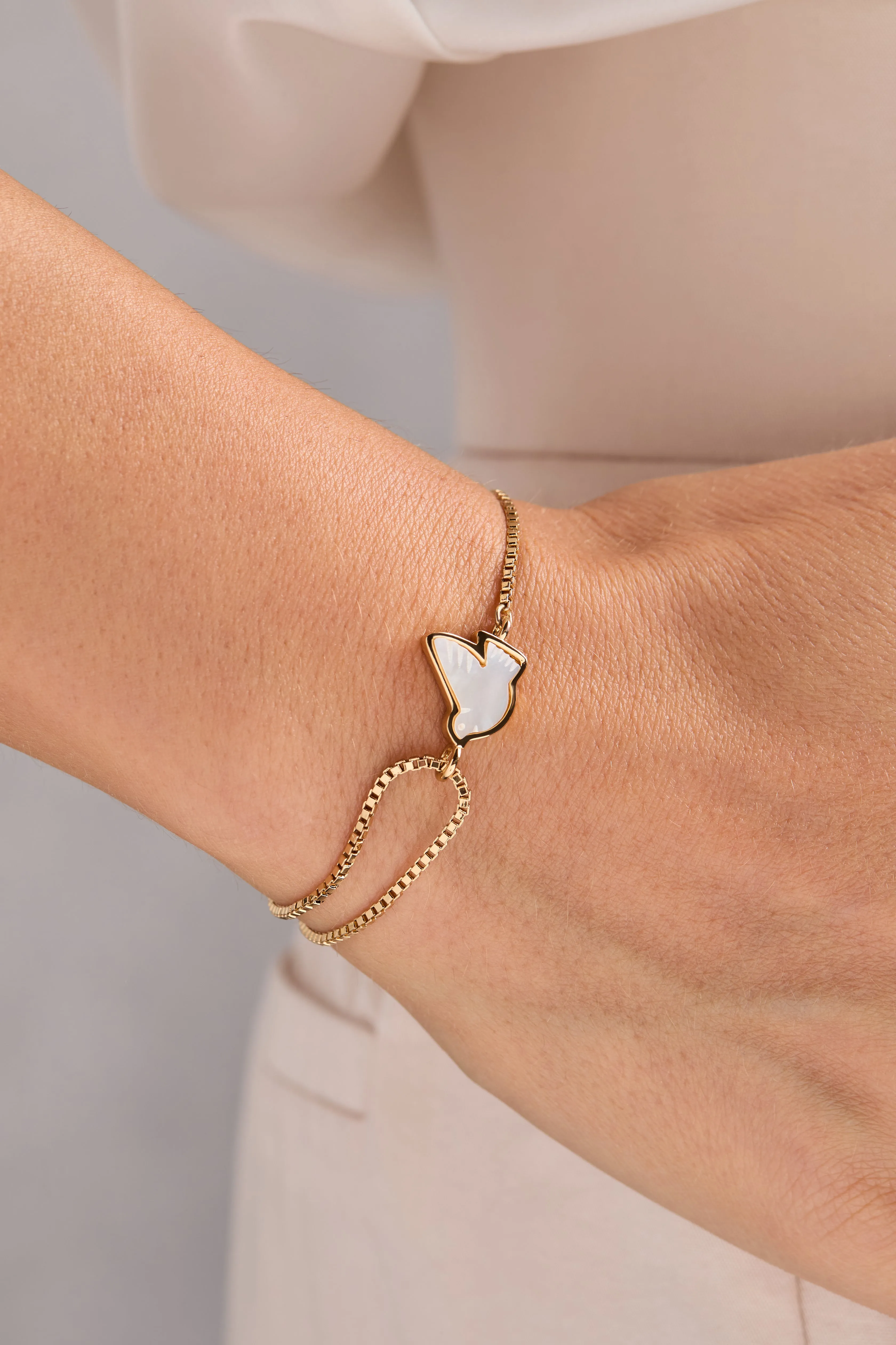 Dove 'Peace' Mother of Pearl Pull Chain Bracelet sold by Alex and Ani product image thumbnail 5