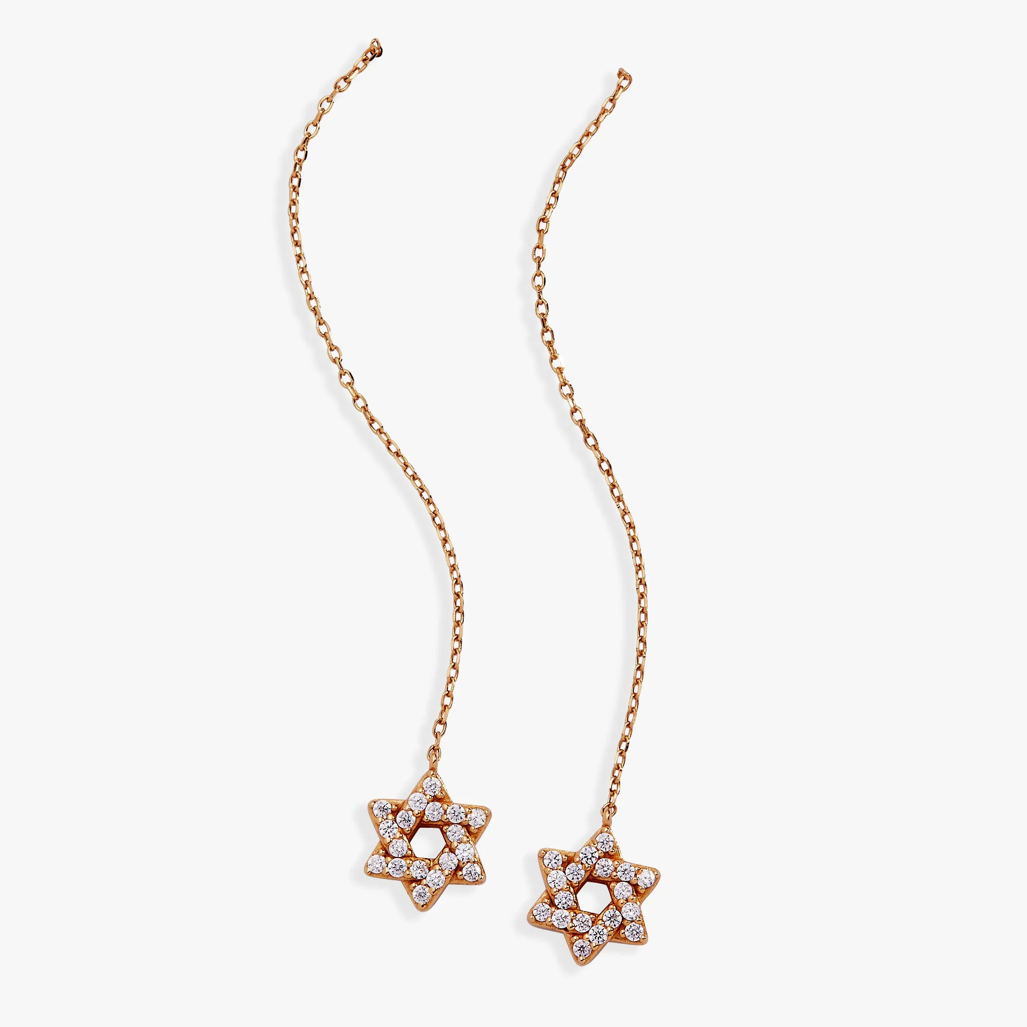 Star of David Delicate Pave Crystal Threader Earrings sold by Alex and Ani