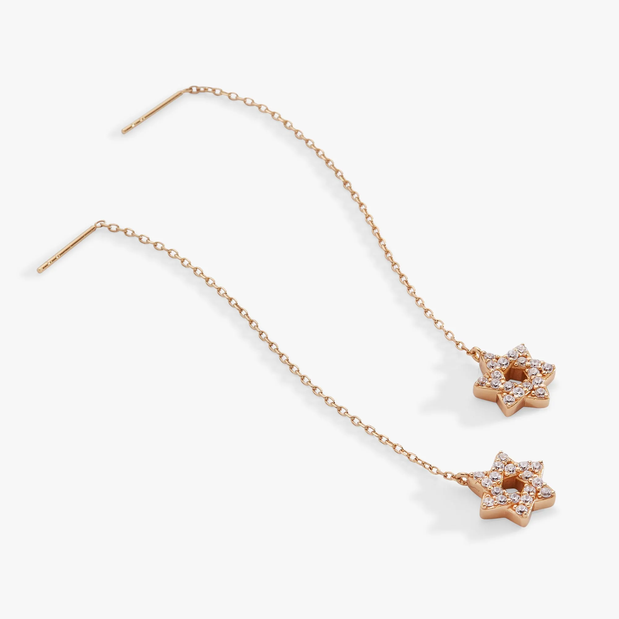 Star of David Delicate Pave Crystal Threader Earrings sold by Alex and Ani product image thumbnail 3