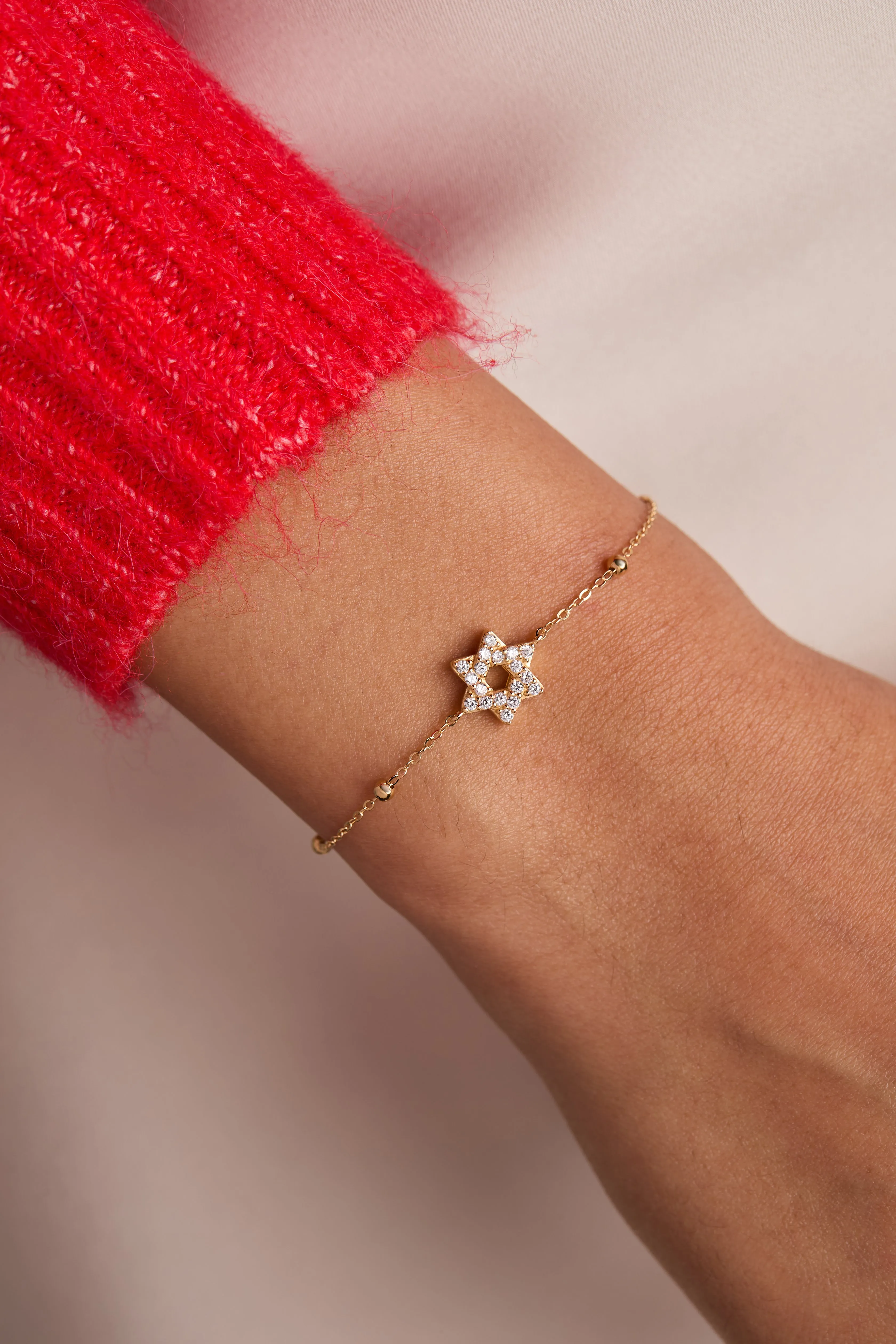 Star of David Delicate Pave Beaded Chain Bracelet sold by Alex and Ani product image thumbnail 2