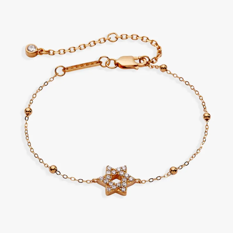 Star of David Delicate Pave Beaded Chain Bracelet sold by Alex and Ani