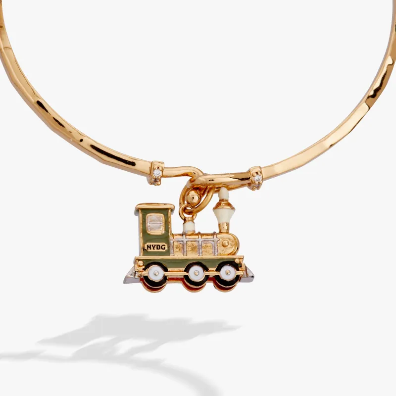 New York Botanical Garden® Holiday Train Tension Bangle sold by Alex and Ani
