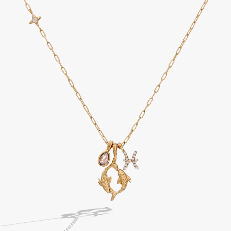 Pisces Zodiac Charm Cluster Necklace sold by Alex and Ani