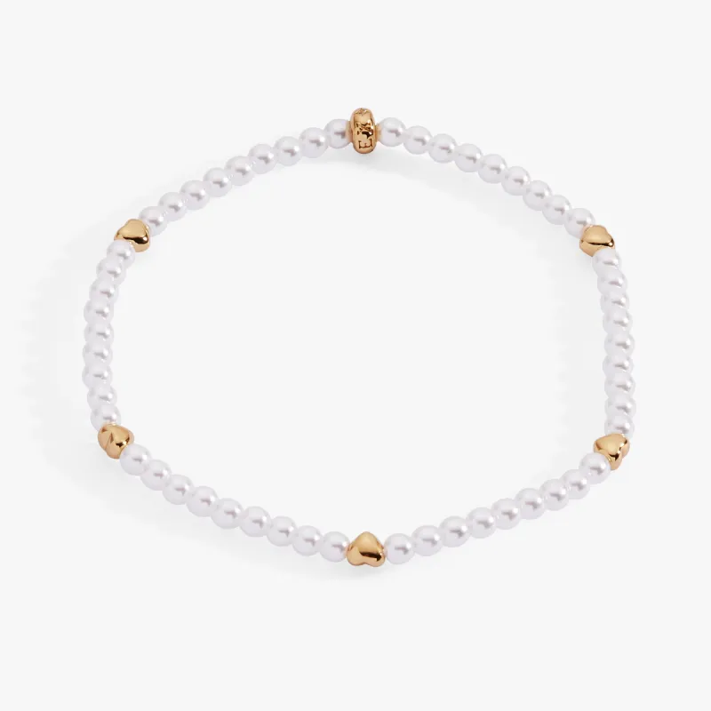 Heart and Pearl Stretch Bracelet sold by Alex and Ani