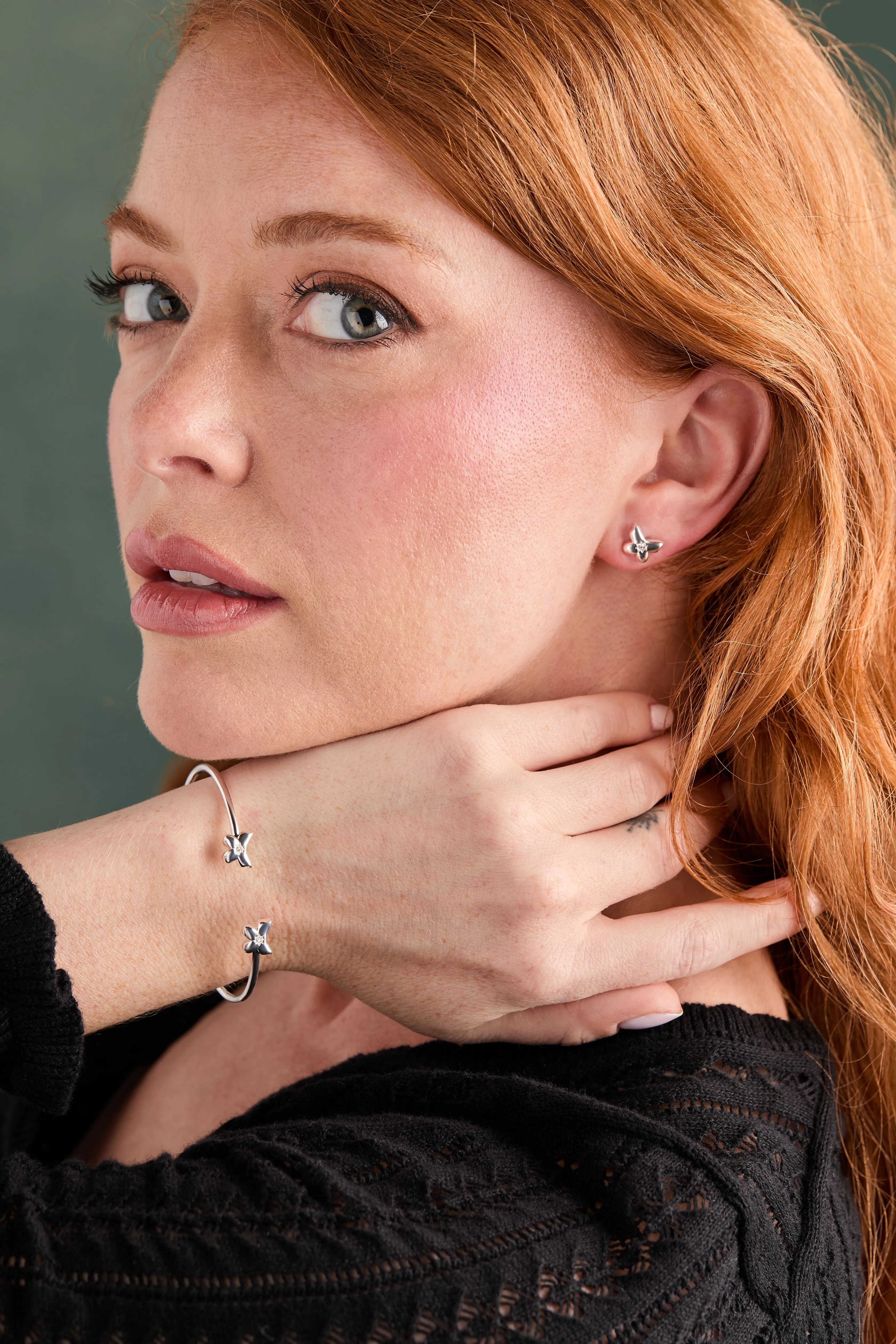 Puffy Butterfly Crystal Stud Earrings sold by Alex and Ani product image thumbnail 4