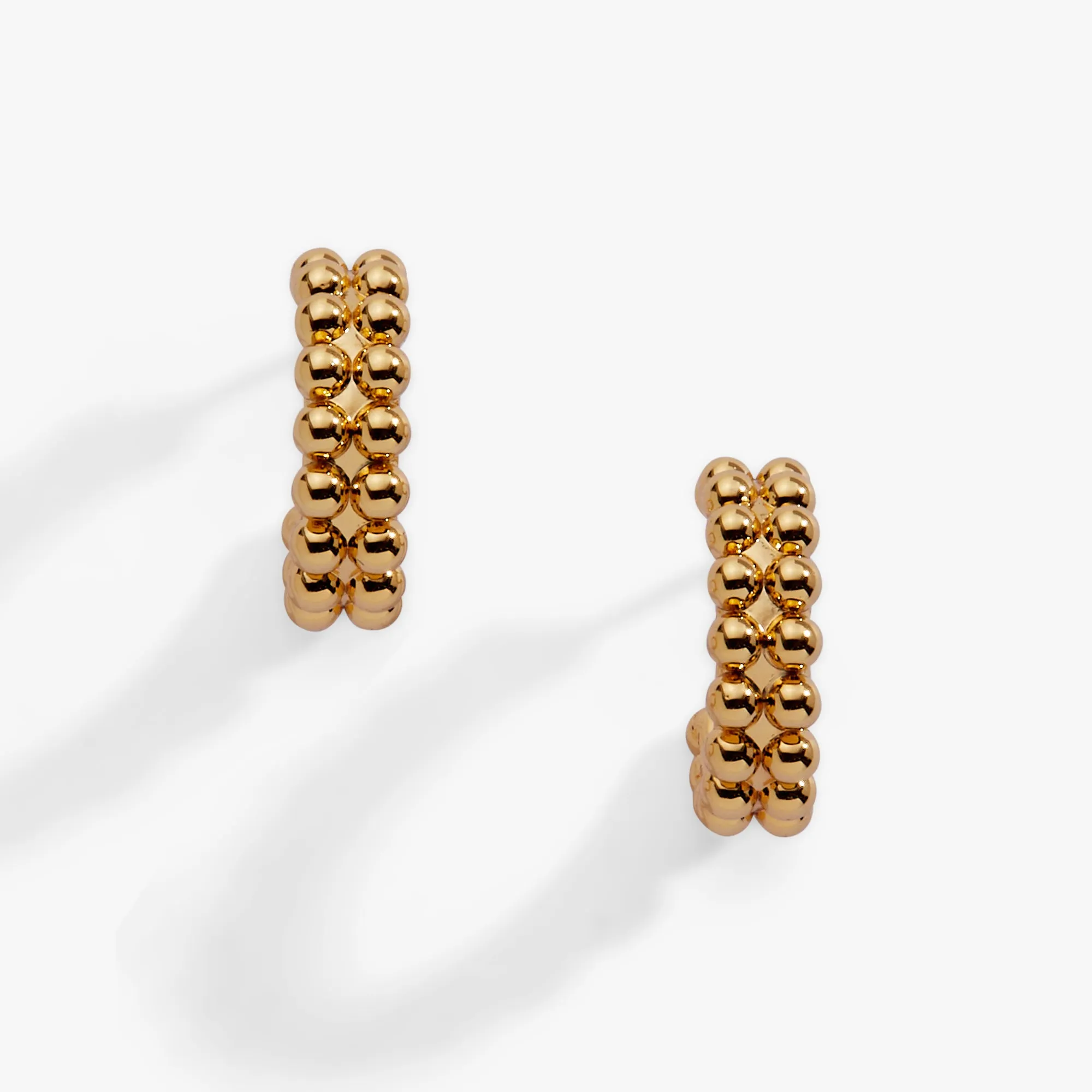 Gold Beaded Huggie Hoop Earring sold by Alex and Ani