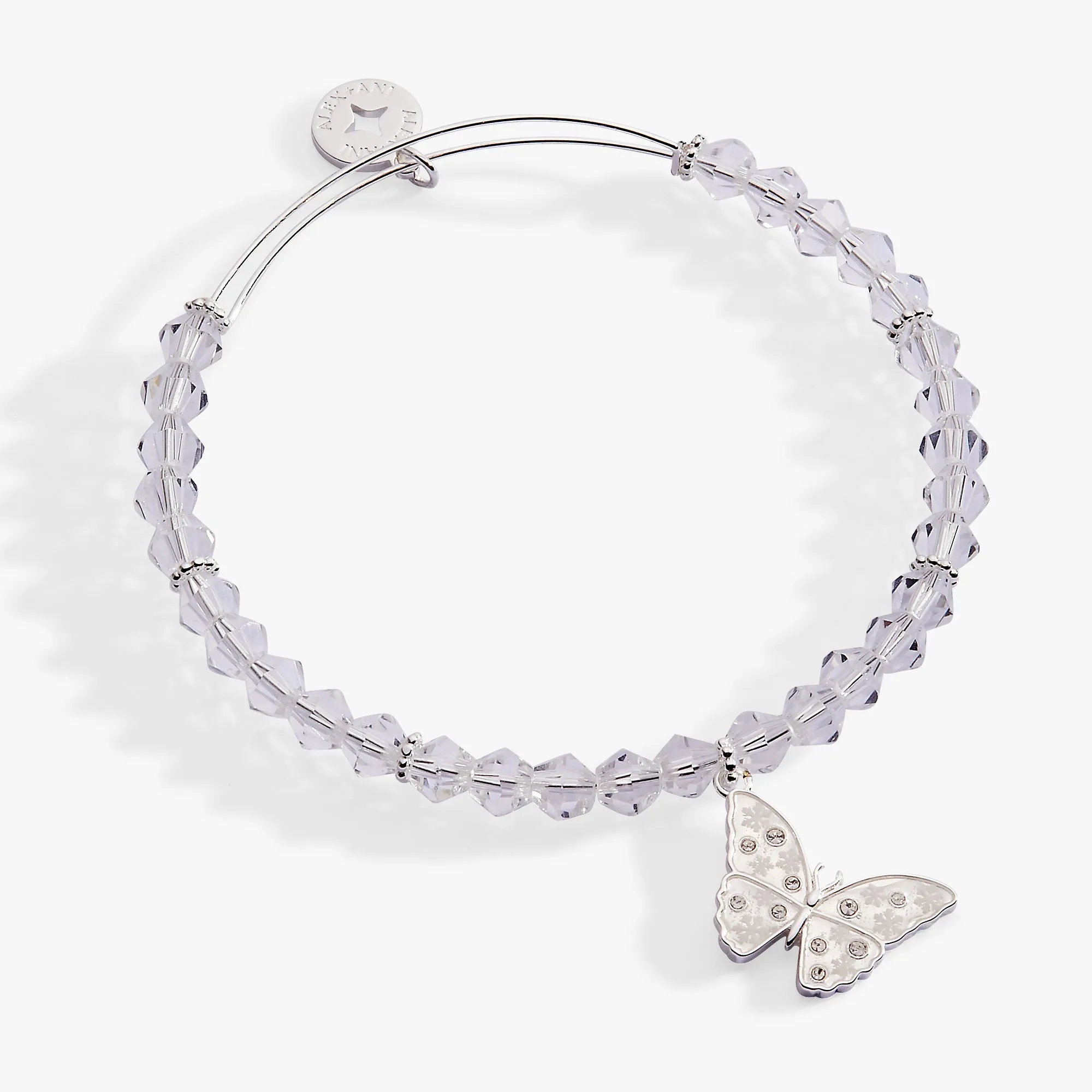 Glass Butterfly Beaded Charm Bangle sold by Alex and Ani