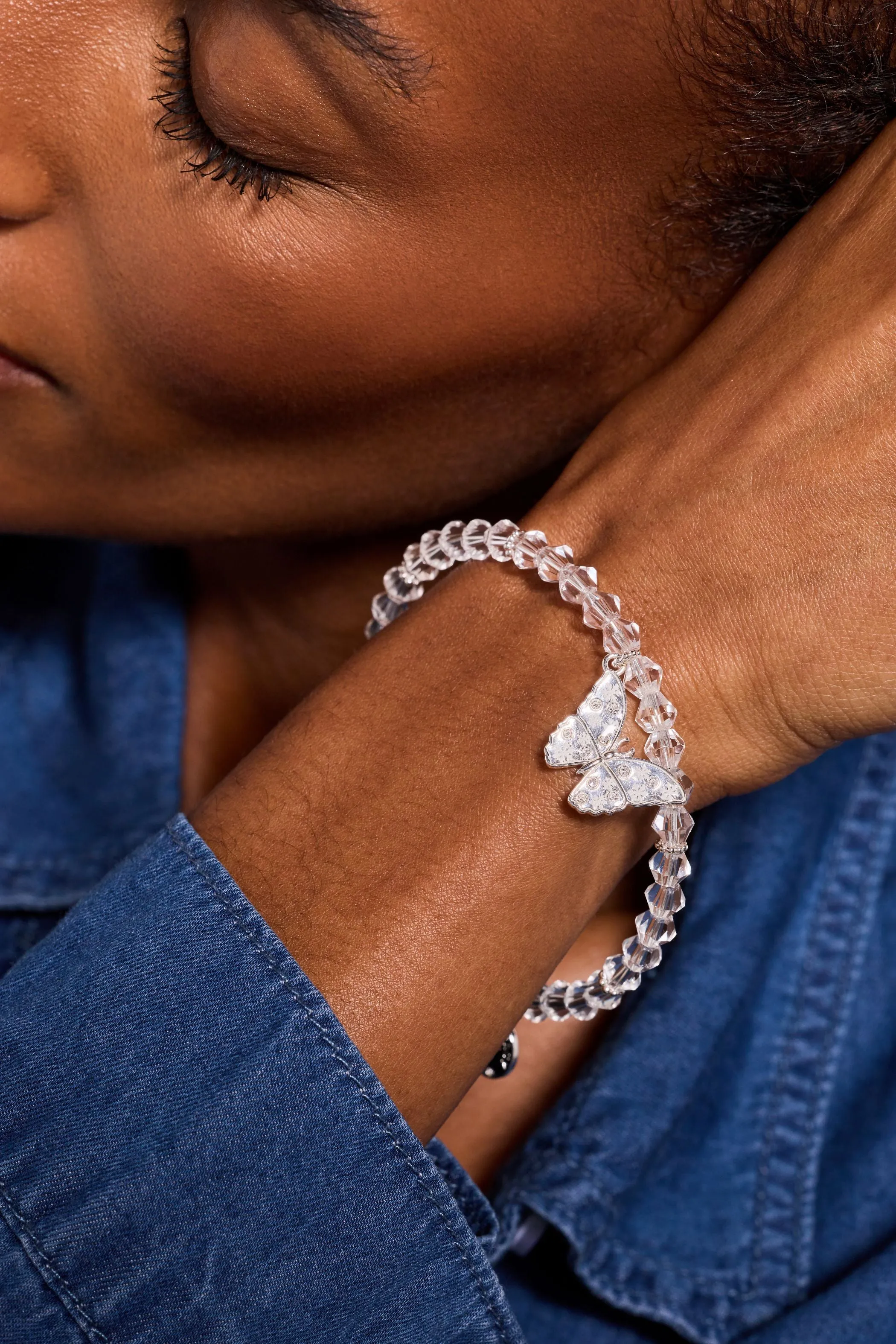 Glass Butterfly Beaded Charm Bangle sold by Alex and Ani product image thumbnail 2