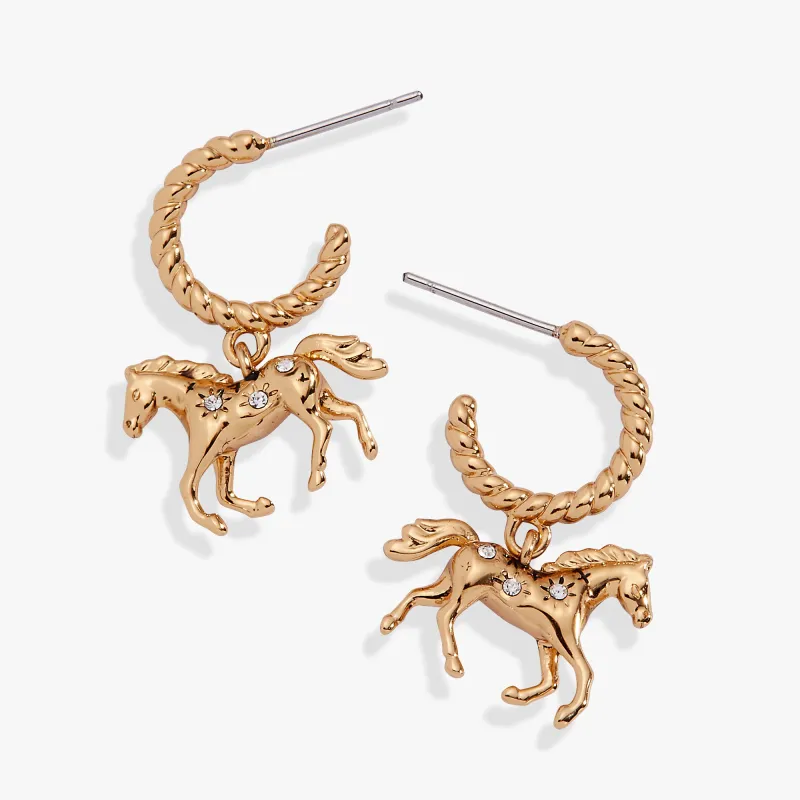 Horse Huggie Hoop Earrings sold by Alex and Ani