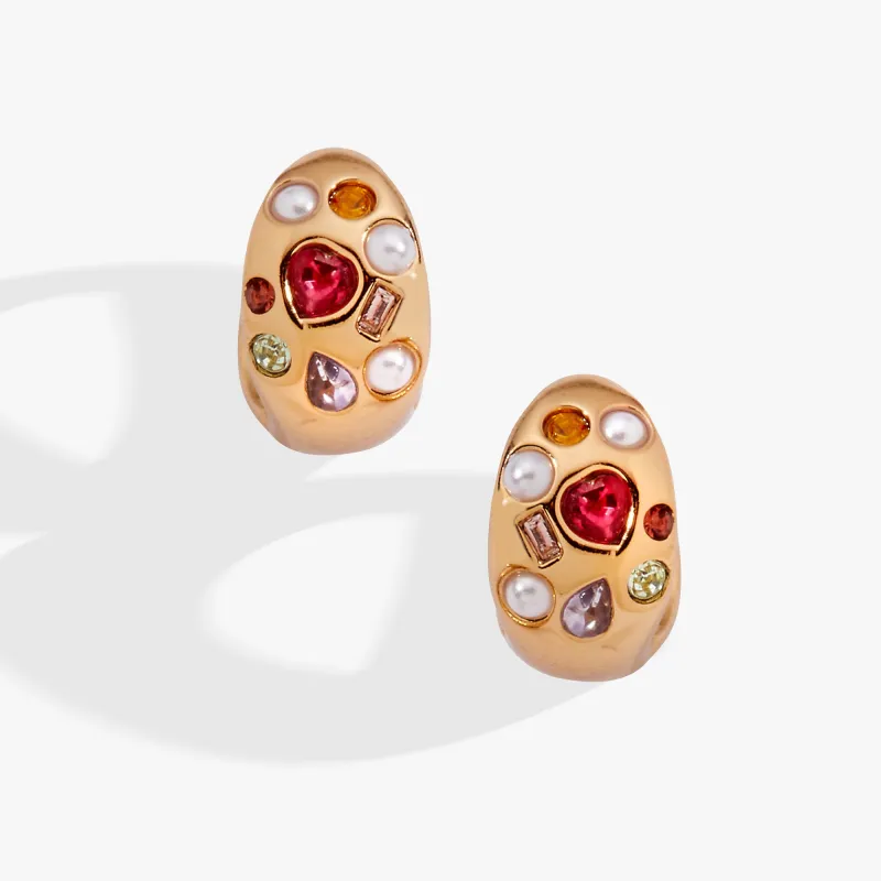 Gemstone Puffy Huggie Hoop Earrings sold by Alex and Ani