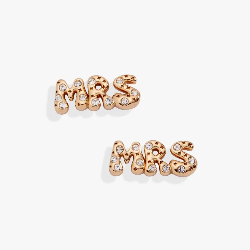 'Mrs' Bubble Crystal Stud Earrings sold by Alex and Ani