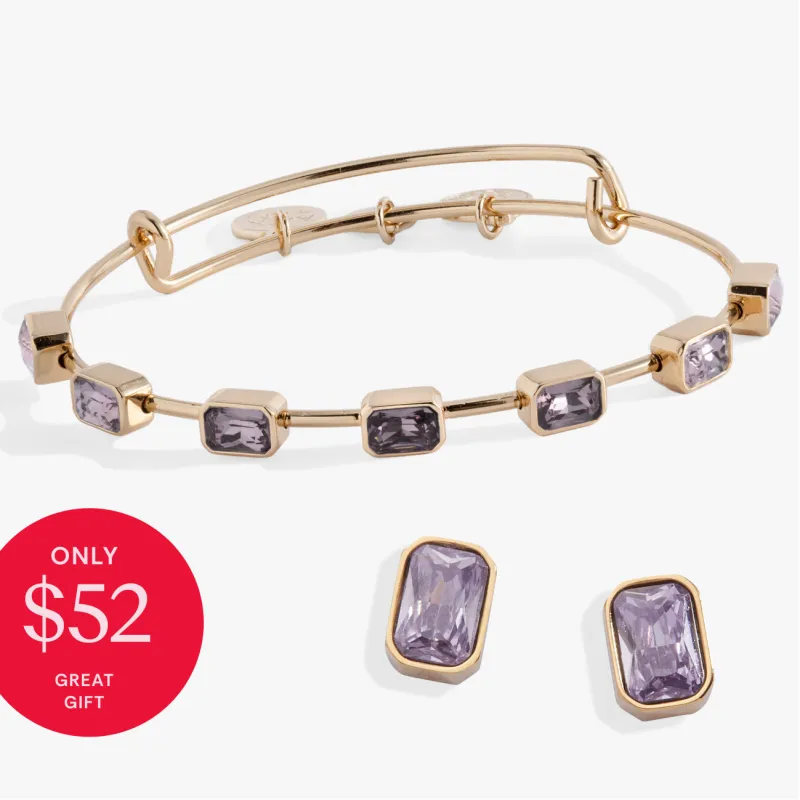 Choose-Your-Birthstone Bangle & Stud Set made by Alex and Ani