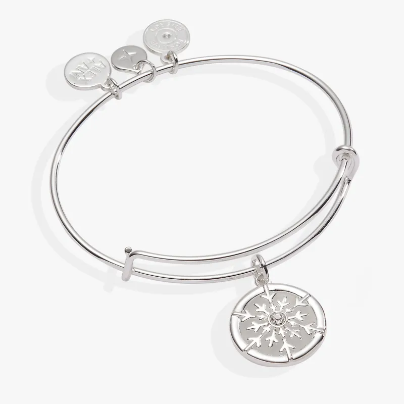 Frosted Snowflake Charm Bangle sold by Alex and Ani