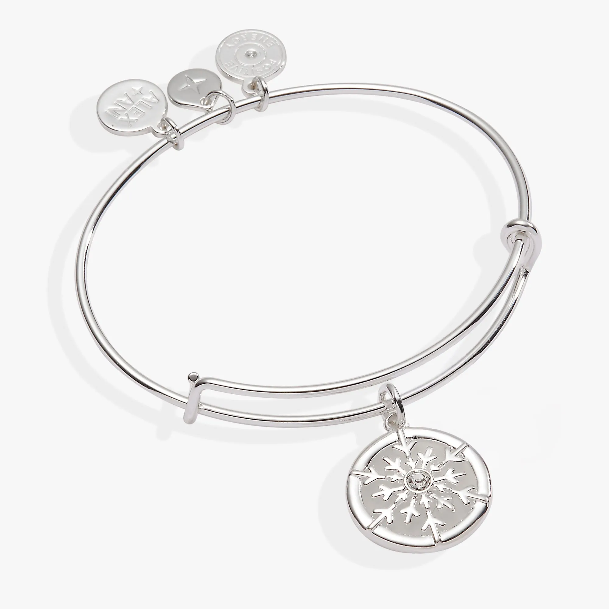 Frosted Snowflake Charm Bangle sold by Alex and Ani