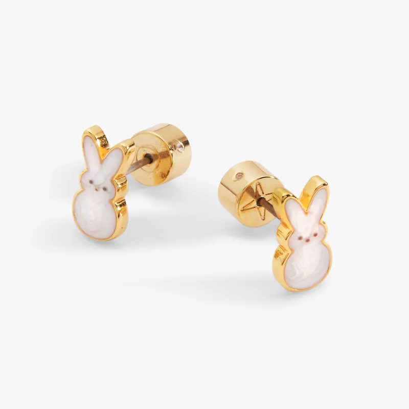 PEEPS® White Pearlized Bunny Studs sold by Alex and Ani
