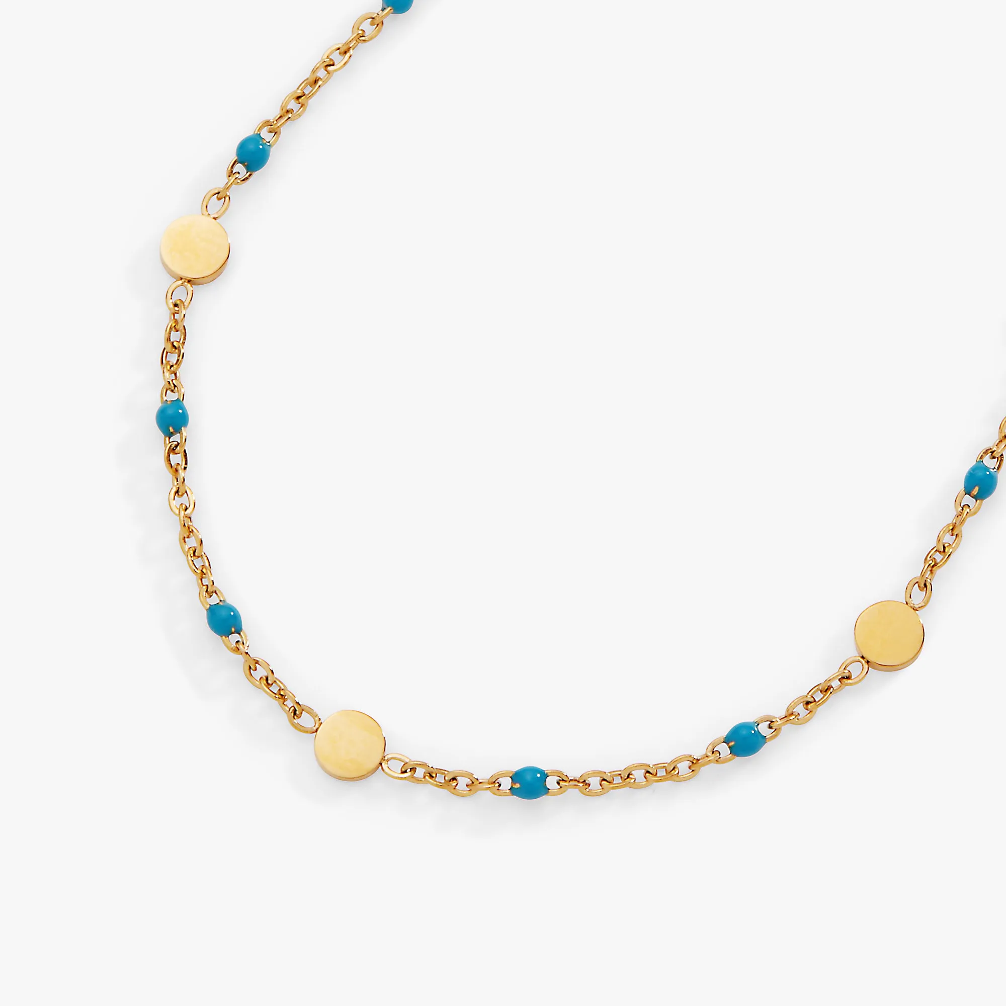 Turquoise Enameled Chain Coin Station Anklet sold by Alex and Ani product image thumbnail 2