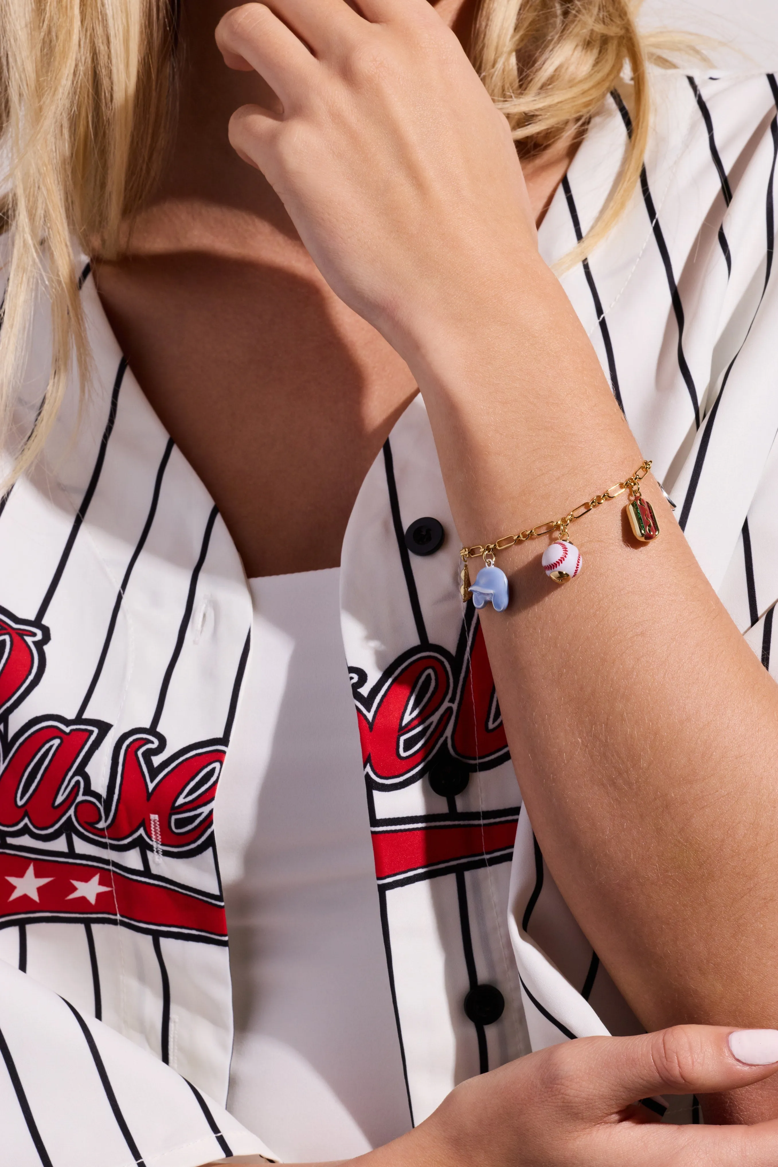 'Take Me Out to the Ballgame' Baseball Charm Bracelet sold by Alex and Ani product image thumbnail 2