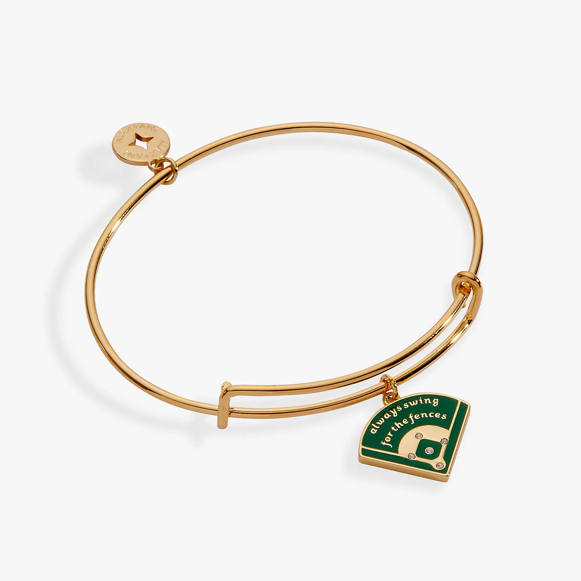 "Always Swing for the Fences" Charm Bangle sold by Alex and Ani