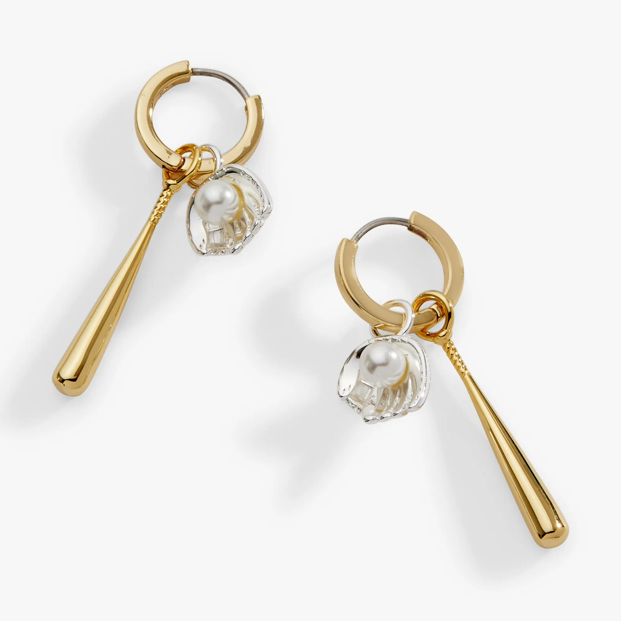 Baseball Interchangeable Duo Charm Hoop Earrings sold by Alex and Ani