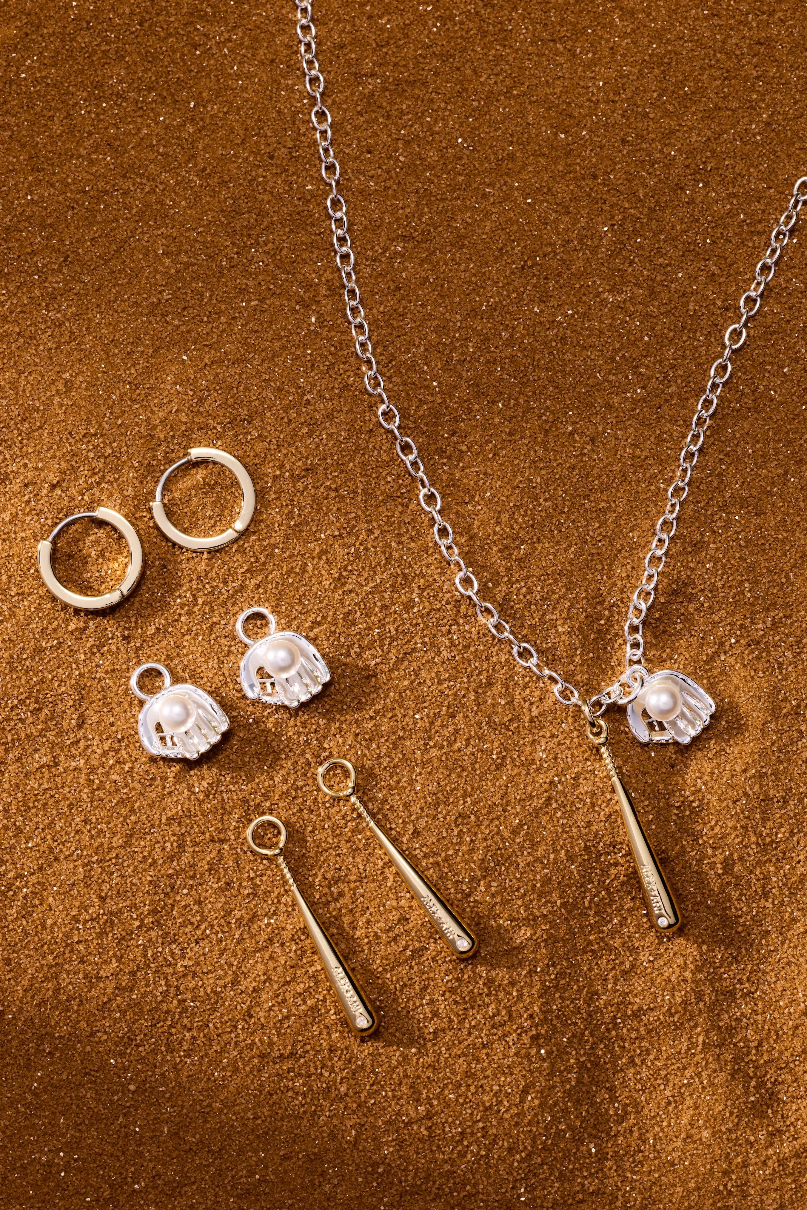 Baseball Interchangeable Duo Charm Hoop Earrings sold by Alex and Ani product image thumbnail 5