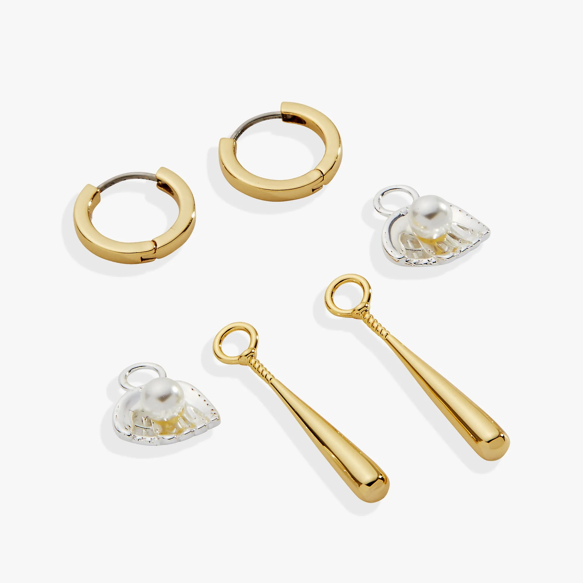 Baseball Interchangeable Duo Charm Hoop Earrings sold by Alex and Ani product image thumbnail 3