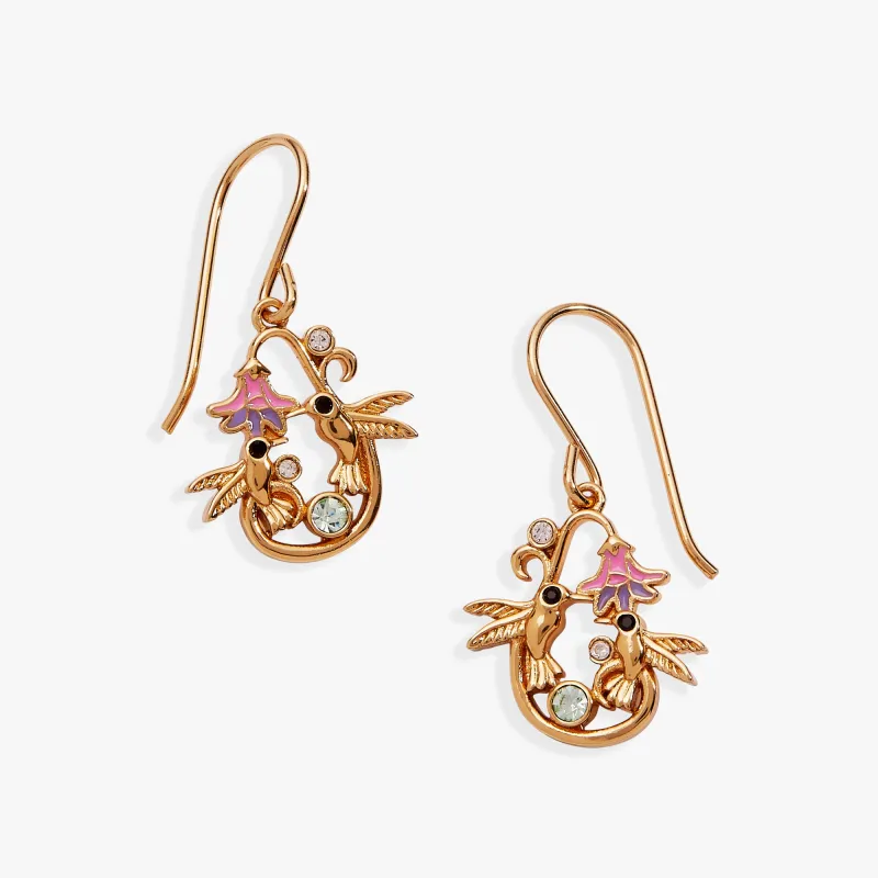 'Birds of a Feather' Hummingbird Enamel Drop Earring made by Alex and Ani