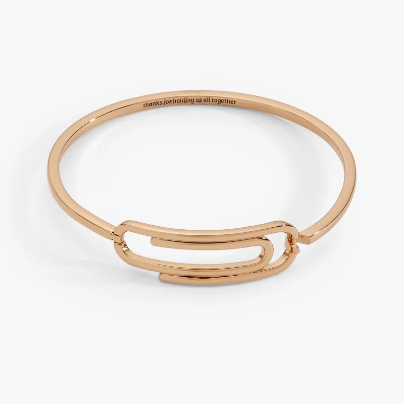 'Thanks For Holding Us All Together' Paperclip Tension Bangle made by Alex and Ani