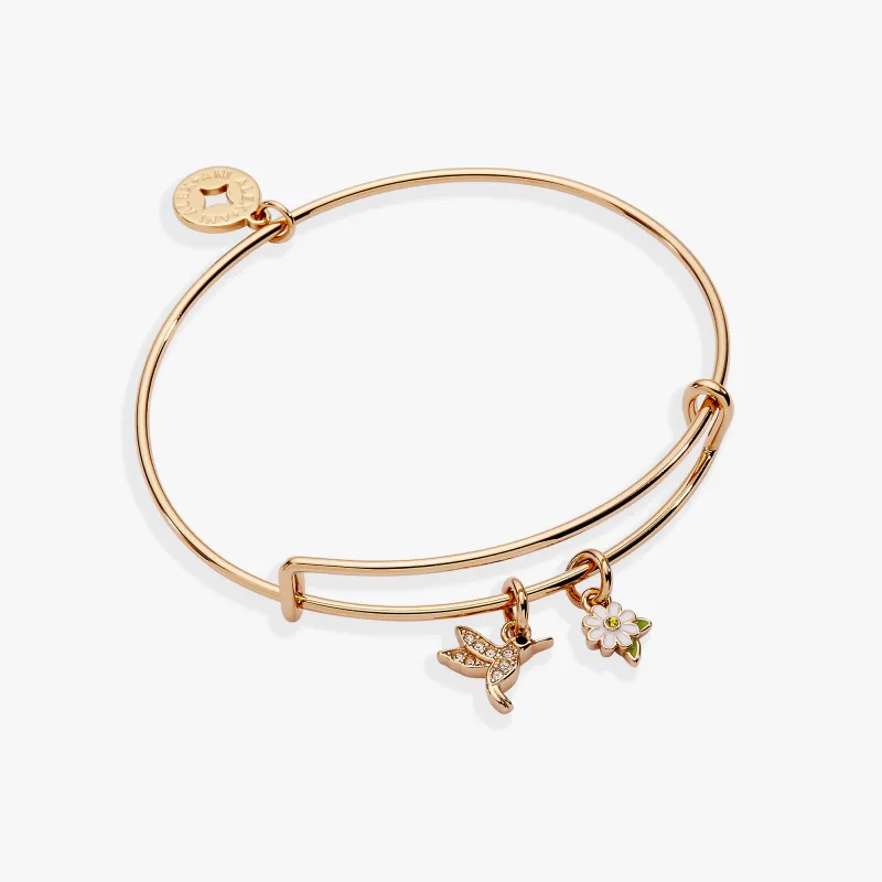 Hummingbird ‘Birds of a Feather’ Mini Charm Bangle made by Alex and Ani