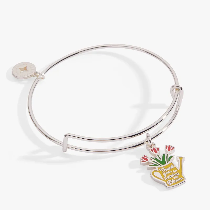 'Thank You For Helping Me Bloom' Charm Bangle made by Alex and Ani