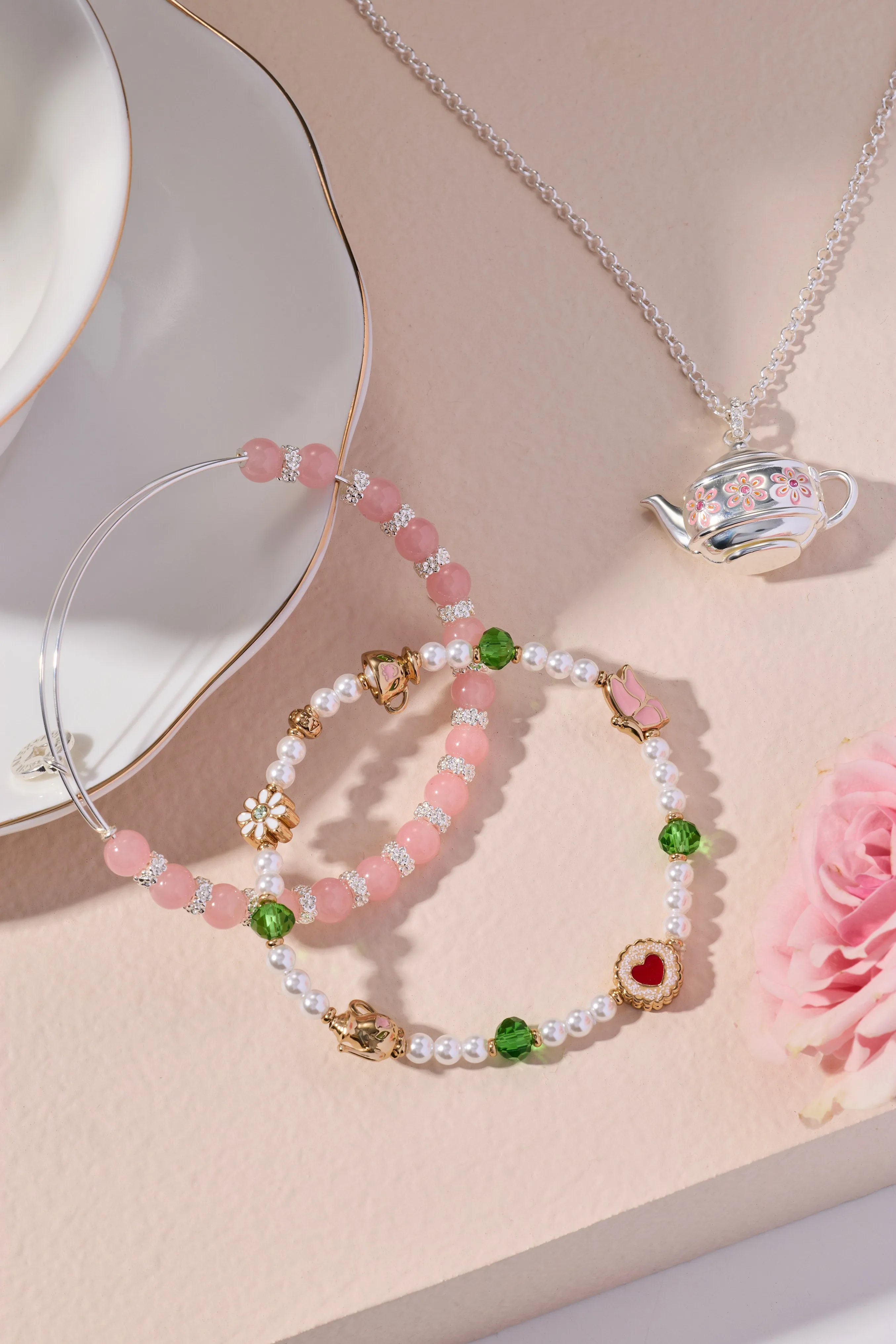 Cherry Quartz Beaded Charm Bangle sold by Alex and Ani product image thumbnail 4