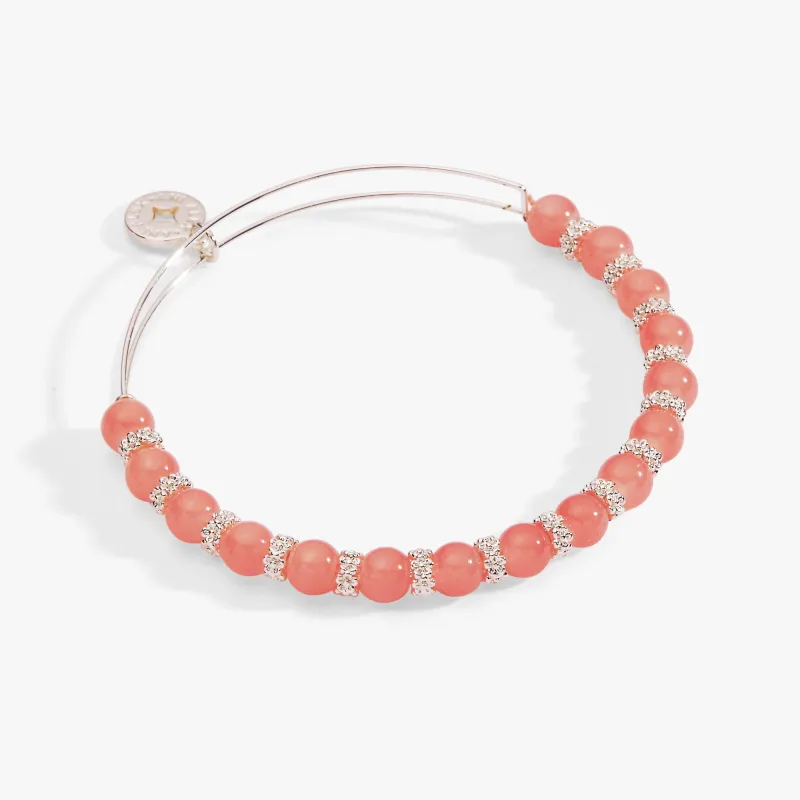 Cherry Quartz Beaded Charm Bangle made by Alex and Ani