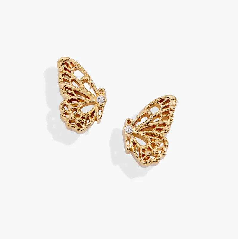 Filigree Butterfly Stud Earrings made by Alex and Ani