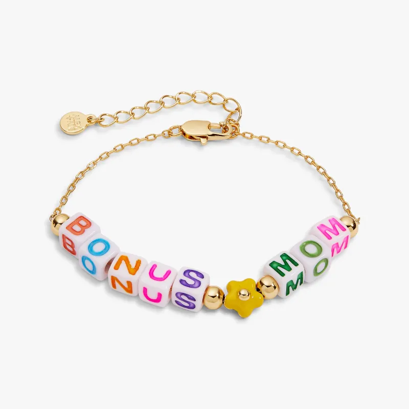 'Bonus Mom' Alphabet Bead Linear Bracelet made by Alex and Ani