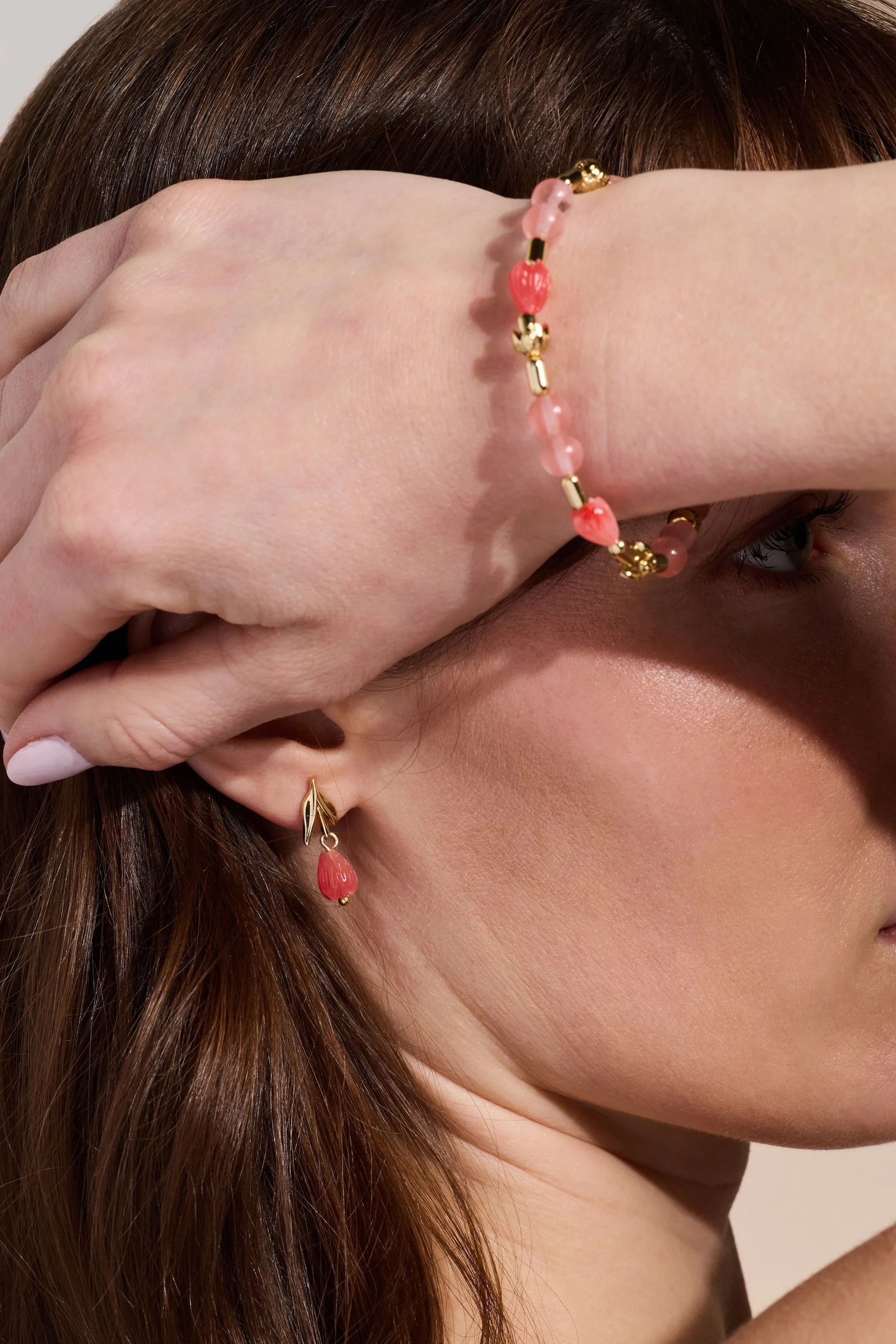 Tulip Cherry Quartz Stretch Bracelet sold by Alex and Ani product image thumbnail 5