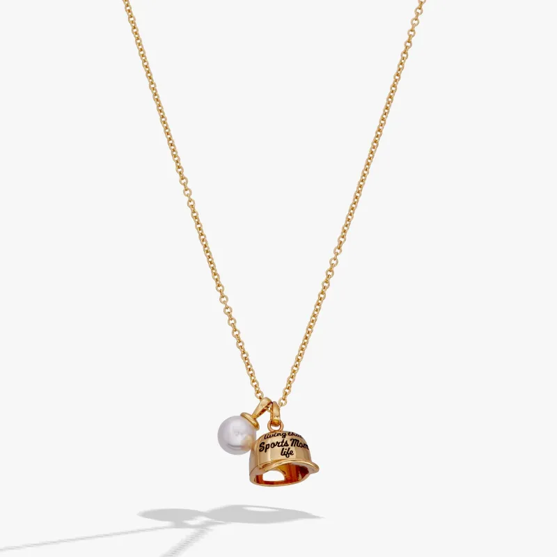 'Living That Sports Mom Life' Baseball Charm Necklace made by Alex and Ani