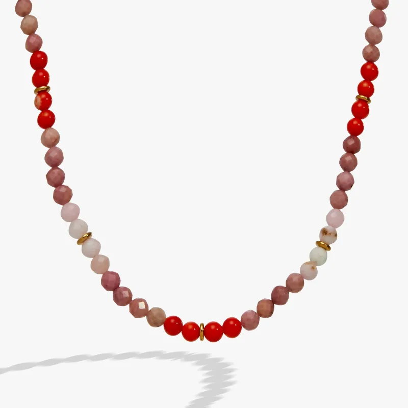 Coral Ombre Semi-Precious Beaded Necklace made by Alex and Ani