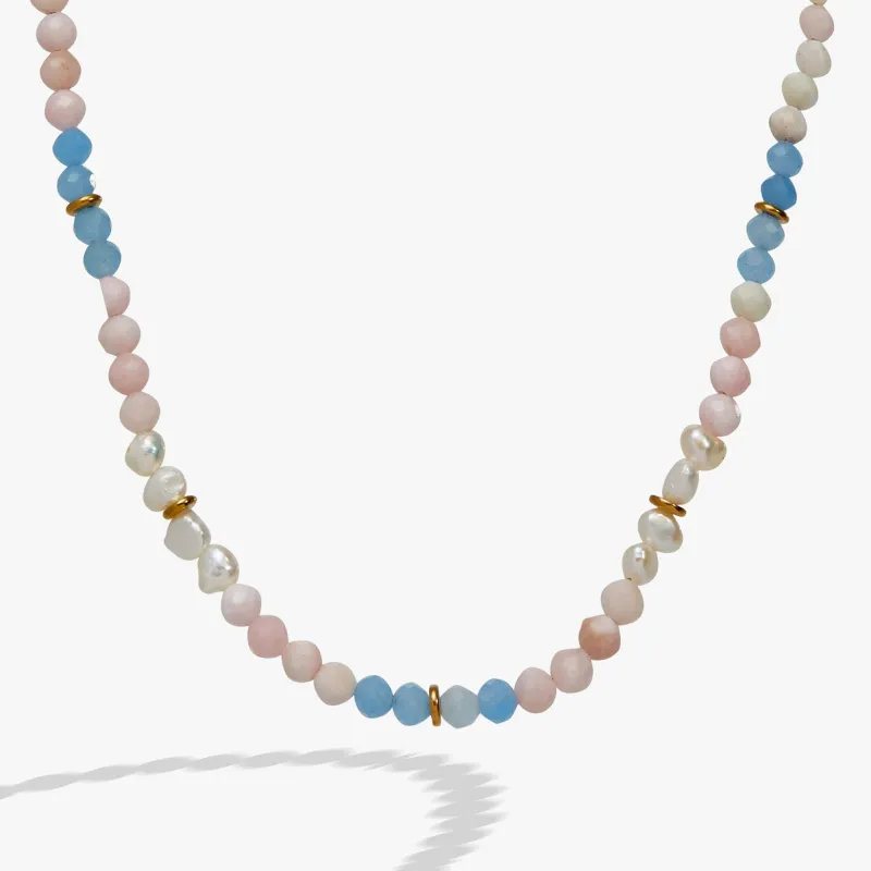 Sandy Peach Ombre Semi-Precious Beaded Necklace made by Alex and Ani