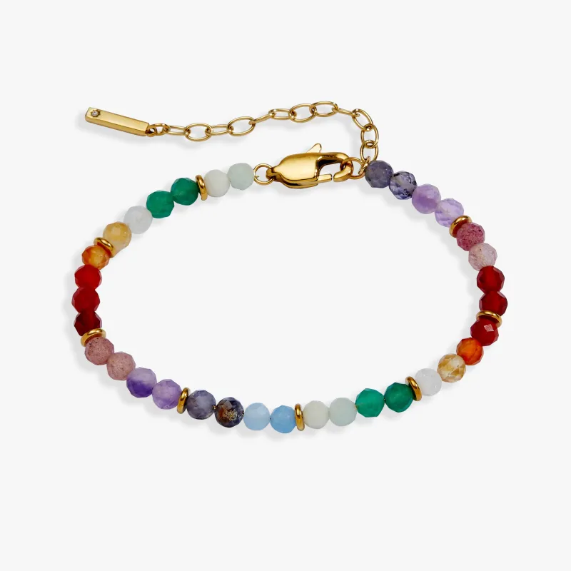 Rainbow Ombre Semi-Precious Beaded Bracelet made by Alex and Ani