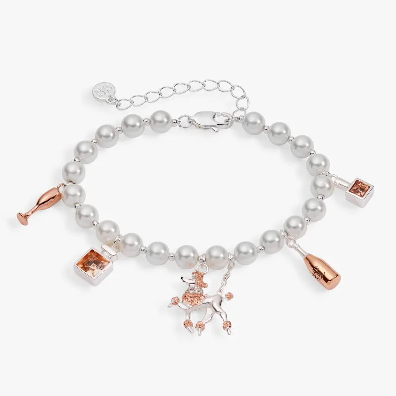 Posh Poodle Pearl Charm Bracelet made by Alex and Ani
