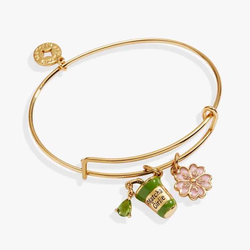 'Matcha Girlie' Charm Bangle made by Alex and Ani
