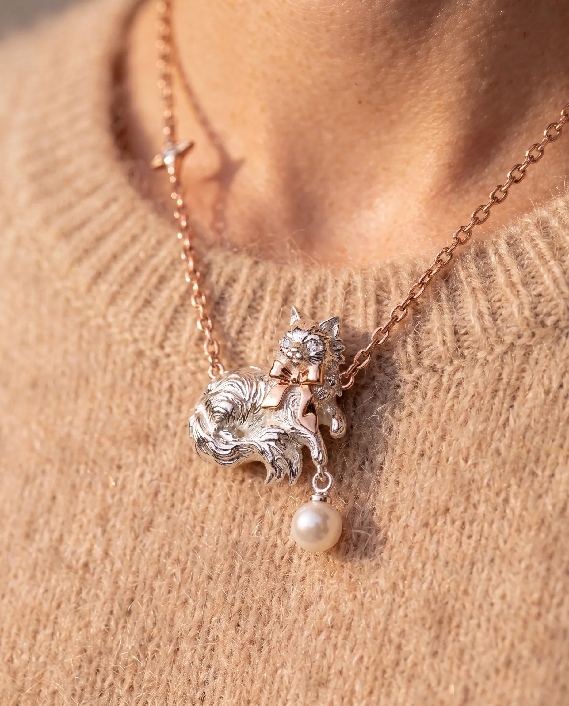 Fluffy Cat Inline Necklace sold by Alex and Ani product image thumbnail 2
