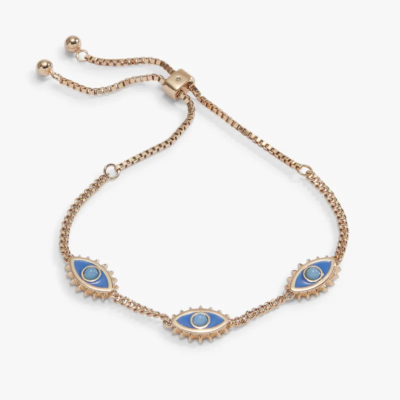 Blue Aventurine Evil Eye Bolo Bracelet made by Alex and Ani