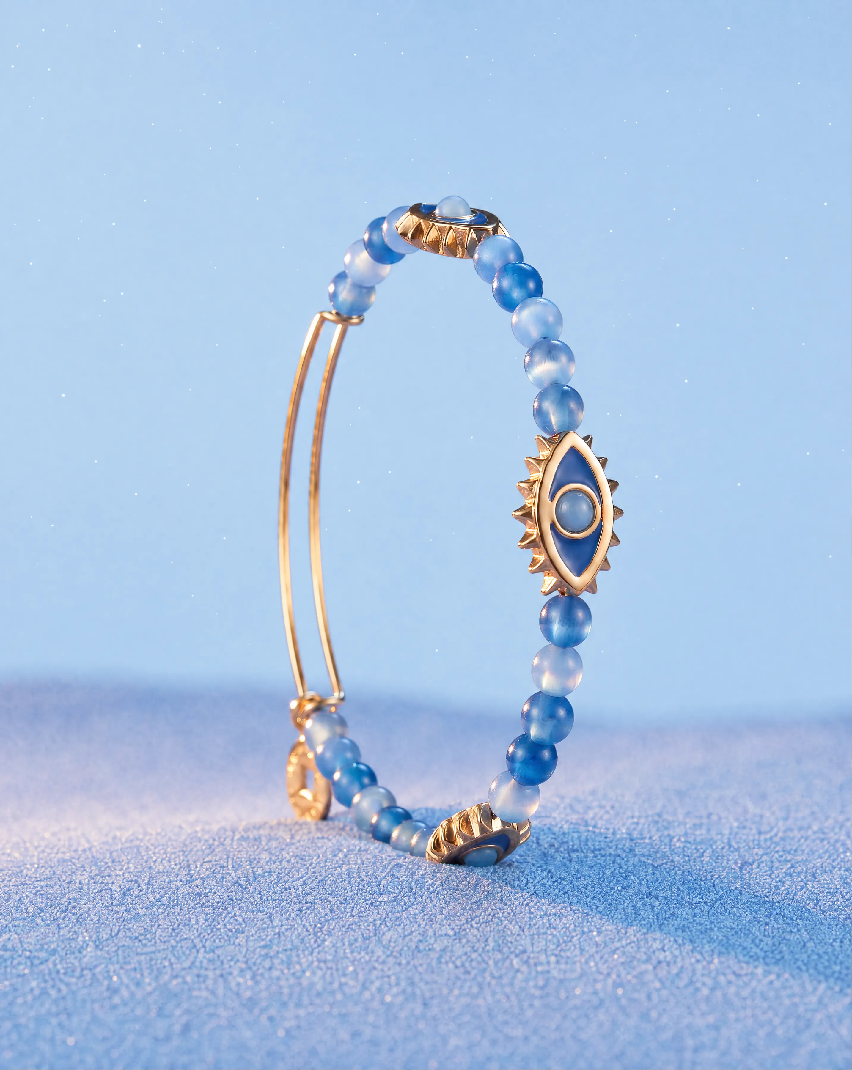 Blue Aventurine Repeat Evil Eye Charm Beaded Bangle sold by Alex and Ani product image thumbnail 4