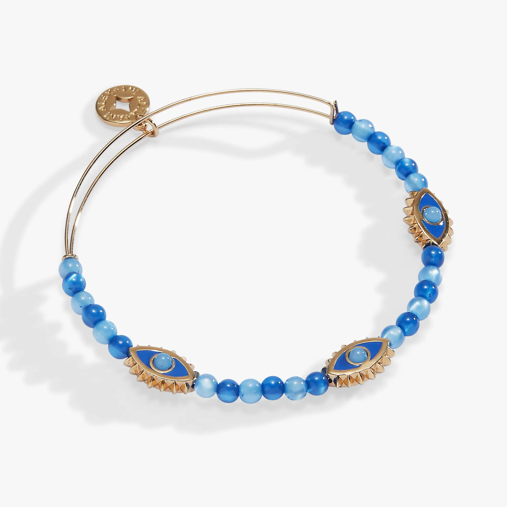 Blue Aventurine Repeat Evil Eye Charm Beaded Bangle sold by Alex and Ani