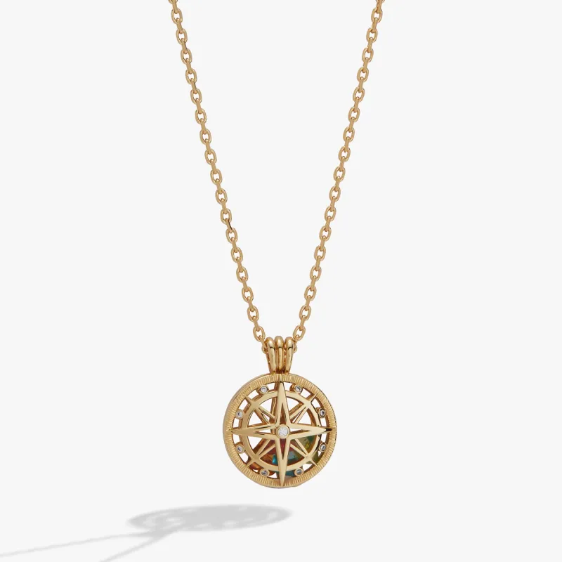 Compass Birthstone Shaker Necklace made by Alex and Ani