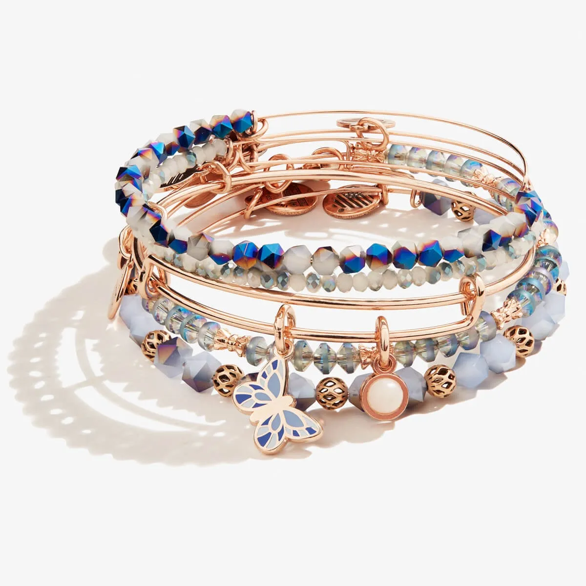 Flying Butterfly Charm Bangles, Set of 5 sold by Alex and Ani